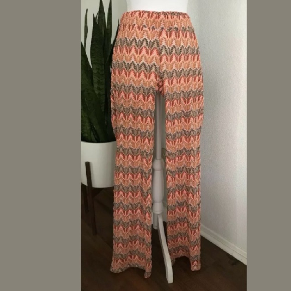 L Space Chevron Boho Wide Leg Pants